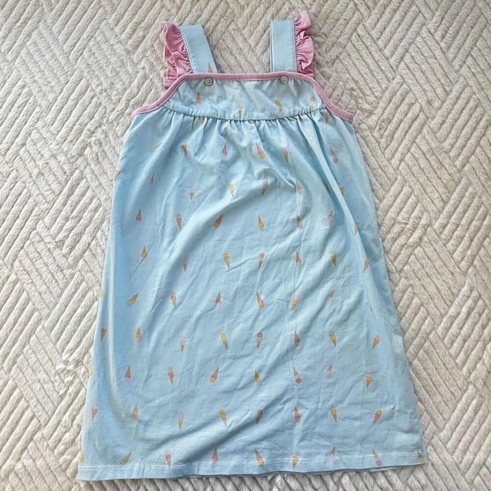 The Oaks Girls Size 5Y Ice Cream Print Dress Blue Pink Summer Cotton
